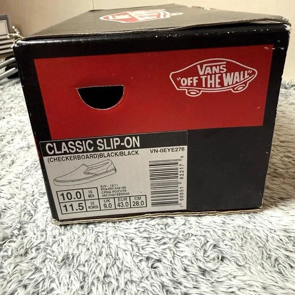 VANS  Classic Slip On Loafers Checkerboard Black Unisex Shoe Men's 10 Wmn's 11.5 - Picture 9 of 9